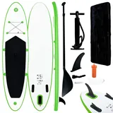 vidaXL SUP-Board-Set Aufblasbar Grün und Weiß