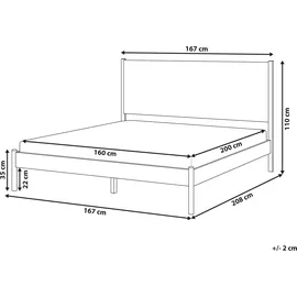 Beliani Brunemont 160 x 200 cm Hellbraun