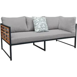 Konifera Gartenlounge-Set KONIFERA "Lamia", schwarz (braun, schwarz,), Massivholz, Stahl, Sitzmöbel-Sets, Stahl, Akazienholz, verschiedene Stellmöglichkeiten, Loungeset