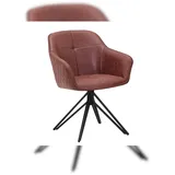 ab:stil.art.moebel Esszimmer Drehstuhl, Stoffbezug Wildlederoptik Metallgestell ELBE