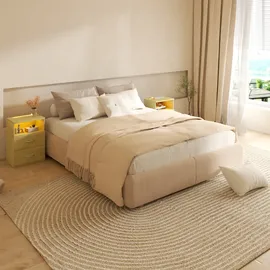 CASARIA Nachttisch Jamie 2er-Set Eiche