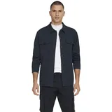 Only & Sons Regular Fit Hemdjacke mit leichtem Strukturmuster Modell 'NEWKODYL', Dunkelblau, L