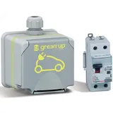 Legrand LEGRAND, Green' Up Steckdose für Elektrofahrzeuge & Mode 1&2, 1-phasig, Ladestrom von 8-16A, 3,7kW, 230V, AP, IK08, IP44, inkl. FI/LS-Schalter, C16, 30mA, Typ F, 090470DE