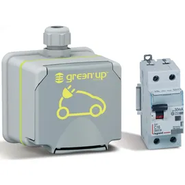 Legrand LEGRAND, Green' Up Steckdose für Elektrofahrzeuge & Mode 1&2, 1-phasig, Ladestrom von 8-16A, 3,7kW, 230V, AP, IK08, IP44, inkl. FI/LS-Schalter, C16, 30mA, Typ F, 090470DE