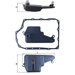 MAHLE Hydraulikfilter, Automatikgetriebe mit Dichtung für MAZDA FZ0121500 R2Y1-10-431 HX 193D