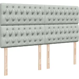 vidaXL Boxspringbett mit Matratze Hellgrau 180x200 cm Samt