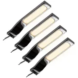 kalb Aufbauleuchte LED Schrankleuchte Schrankbeleuchtung Vitrinenbeleuchtung Bad SET, 4er SET, warmweiß silberfarben