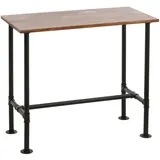 Mendler Bartisch HWC-N21, Thekentisch Bistrotisch, Fußablage Industrial Metall Massiv-Holz Kiefer 108x120x61cm braun