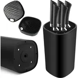 Messerblock Ohne Messer, Schwarz Messerblockhalter Unbestückt, Universal Quadratisch Messerblockhalter, Messerblockhalter Unbestückt Küchenbesteck, Messerblock Rack für Alle Küchenmesser Geeignet