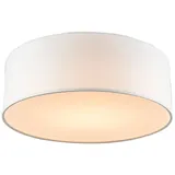 Qazqa - Modern Deckenleuchte I Deckenlampe I Lampe I Leuchte weiß 30 cm inkl. LED - Drum LED I Wohnzimmer I Schlafzimmer - Textil Rund - Weiß