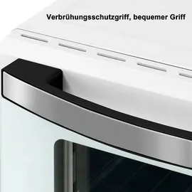 Woltu Mini Backofen 21 L, elektrischer Minibackofen, Miniofen, Pizzaofen, 1280 W, 100-230 °C, Timer 60 Min., Ober-/Unterhitze, Doppelverglasung, Weiß