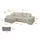 altdecor Ecksofa Cord 2-Sitzer Creme