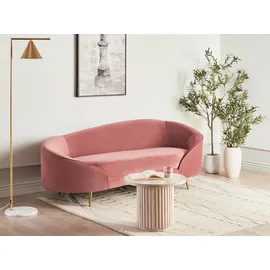 Beliani Sofa Samt 3-Sitzer Rosa