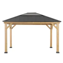 Sunjoy Zedernholz Gazebo BRURI & 336cm x 394cm, anthrazit
