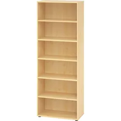 bümö Regal Ahorn, Standregal aus Holz für 6 Ordnerhöhen - Bücherregal 80 cm breit, Aktenregal für Ordner & Bücher, Büroregal, Holzregal, Ordnerregal,