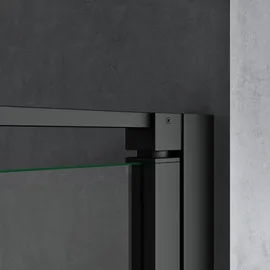 SoGood Teramo36 Nischentür Drehtür 90 x 195 cm schwarz Klarglas