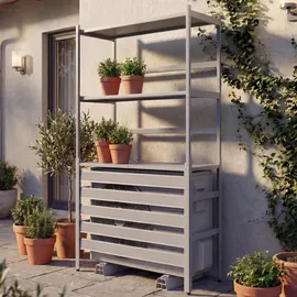 Proregal Verkleidung für Klimaanlage Wärmetauscher HxBxT 163x90x38cm Abdeckung Schutzgitter Regal Grau