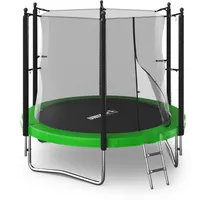 Unix Line R Outdoor Trampolin 183/244/305/366 - Komplettset mit Leiter Innen-& Sicherheitsnetz - CE Zertifiziert - Kinder Gartentrampolin robust & wetterfest bis,150kg belastbar