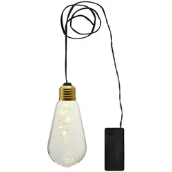 StarTrading LED Dekoleuchte GLOW klare Glühbirne mit Batteriebetrieb 13cm Timer