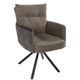 Riess-Ambiente Invicta Interior Retro Stuhl Big George grün drehbar mit Armlehnen und Federkernpolsterung Esszimmerstuhl