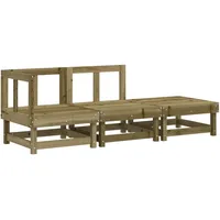 vidaXL Garten-Lounge-Set 3-tlg. Kiefernholz braun