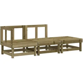 vidaXL Garten-Lounge-Set 3-tlg. Kiefernholz braun