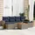 vidaXL 7-teiliges Gartensofa-Set mit Kissen, grau, Polyrattan - Grau