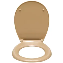 sanicomfort WC-Sitz, Duroplast, mit Absenkautomatik, Toilettensitz passend für alle handelsüblichen WC-Becken (bahamabeige)