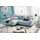 KAWOLA Ecksofa Cara Cord Recamiere links hellblau