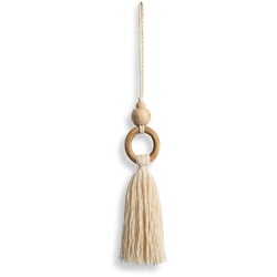 Deko-Hänger Macrame Ø 4,5 cm Holz Beige