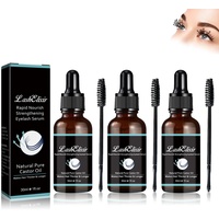 Gfouk Lash Elixir Rapid Wachstum verstärkt das Wimpernserum, organisches Rizinusöl -Wimpernserum, Stärkung und Ernährung Ihrer natürlichen Wimpern (3sets)