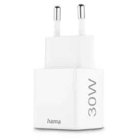 Hama Schnellladegerät 1x USB-C 1x USB-A Mini-Ladegerät PD 30 W Weiß