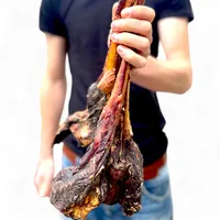 Ochsenziemer mit Fleischkeule 1kg Kausnack mit Keule Hundeleckerli natürlich Rind mit Zahnreinigung