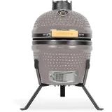 CREATE BBQ Kamado/Smoker aus grauer Keramik, 33 cm (13 Zoll), kann grillen, räuchern und kochen, mit Temperaturregler und zwei Belüftungsquellen.