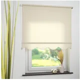 Liedeco Seitenzugrollo Kettenzugrollo Volantrollo Rollo Klassik lichtdurchlässig 112 x 180 cm beige für Fens