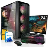 SYSTEMTREFF Gamer PC-Set - Ryzen 5 8400F - Nvidia GeForce RTX 5060 8GB - 32GB DDR5 - 1TB NVMe - 24 Zoll Monitor - Windows 11 Pro - Desktop