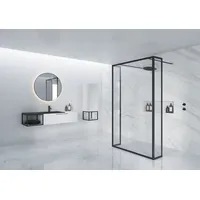 Riho Lucid GD404 Walk-in-Dusche für Duschfläche 90cm - schwarz