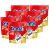 Somat Gold Spülmaschinen Tabs (7 x 22 Tabs), Geschirrspül Tabs für strahlend sauberes Geschirr auch bei niedrigen Temperaturen, Extra-Kraft gegen Eingebranntes