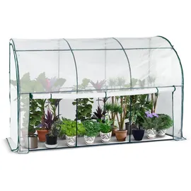 VOUNOT Anlehngewächshaus Folie Weiß 300 cm 180 cm 3 m2