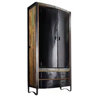 Massivmoebel24 Schrank Altholz 90x43x180 mehrfarbig lackiert Industrial #07