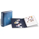 Leuchtturm1917 Numis Ringbinder, inkl. 7 Hüllen für 21x Euro-Kursmünzensätze, blau