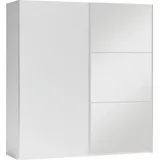 Schiebeschrank VIGO 120 cm , Spiegel Kleiderschrank Schiebetürenschrank , ( WEISS ) - Weiß