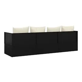 vidaXL Outdoor-Loungebett 203 x 58 x 35 cm Schwarz