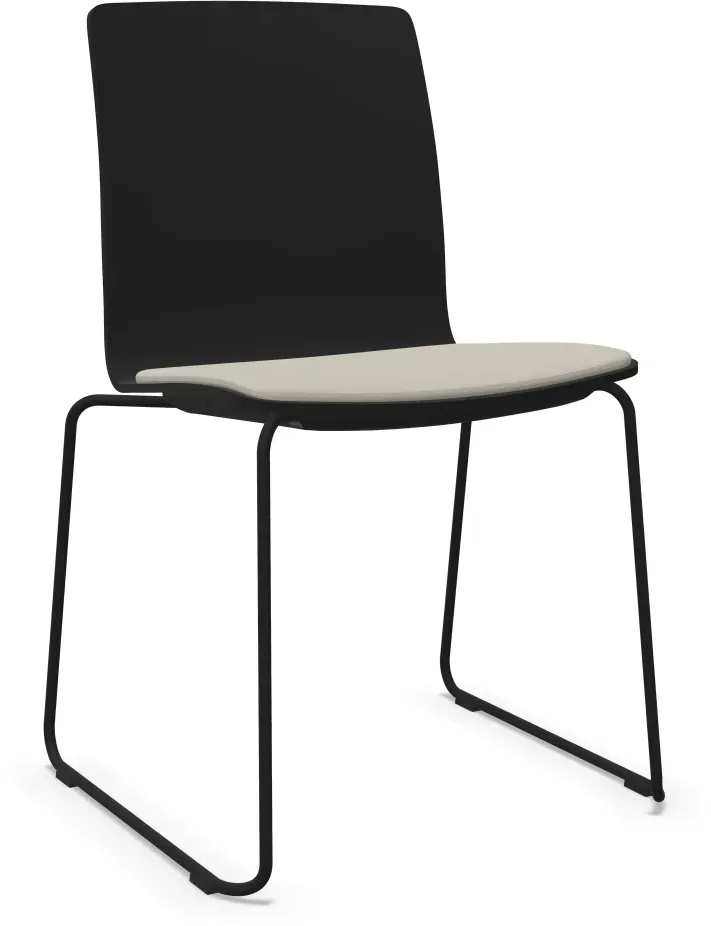 Profim Com K22V Besucherstuhl, Kufengestell, Schale aus Schichtholz, Sitz gepolstert frei konfigurierbar