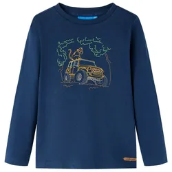 Kinder-Langarmshirt Marineblau 116