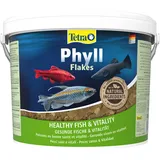 Tetra TetraPhyll Flakes - Fischfutter für alle pflanzenfressenden Zierfische, Flockenfutter mit lebenswichtigen Ballaststoffen, 10 L Eimer