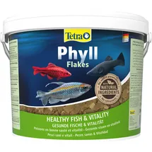 Tetra TetraPhyll Flakes - Fischfutter für alle pflanzenfressenden Zierfische, Flockenfutter mit lebenswichtigen Ballaststoffen, 10 L Eimer
