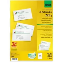 Visitenkarte 3C hochweiß 400 Karten SIGEL LP796 Format 85x55mm 225g