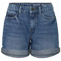 Noisy May Smiley Normal Waist Vi060mb Kurze Jeans - Medium Blue Denim