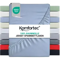 Komfortec Spannbettlaken Jersey 100% Baumwolle – 90x200 cm –